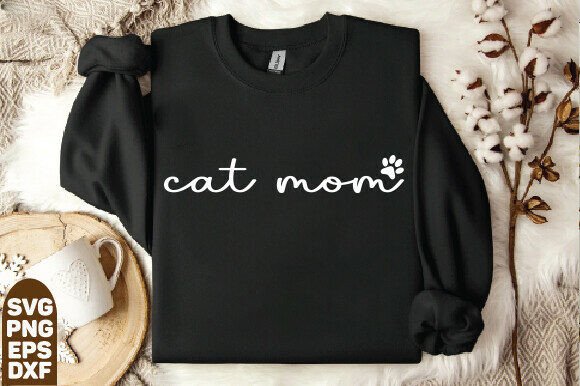 Cat Mom SVG and PNG: A Versatile Graphic Design Asset for T-Shirt Designs