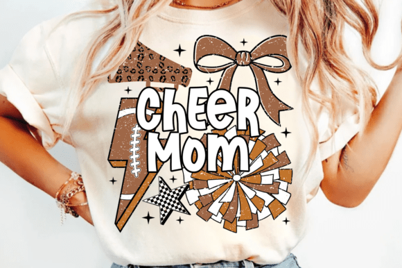 Cheer Mom SVG and Coquette Bow Design for T-Shirt Graphics