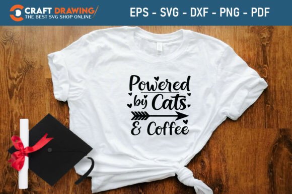 Powered by Cats and Coffee: A Versatile Graphic Design Asset for Modern Branding