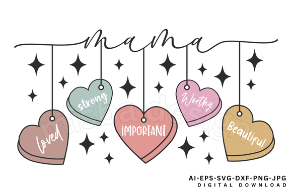 Retro Mama Heart SVG PNG: A Versatile Graphic for Local Business Branding
