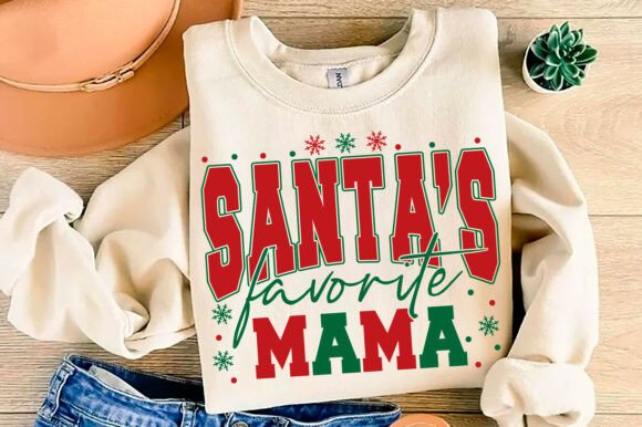 Santa’s Favorite Mom SVG: A Christmas Graphic for T-Shirt Designs and Content Creators