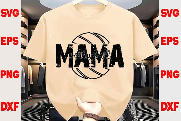 Volleyball Mama PNG & Varsity Mom SVG: A Design Asset for Modern T-Shirt and Content Creators